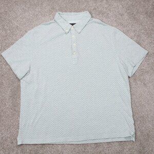 Jos. A. Bank Polo Shirt Men XL Blue Geometric Tailored Fit Cotton S/S Pullover